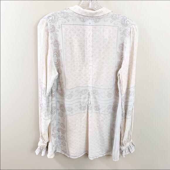 Free People Changing Times Floral Print White/Blue Tunic - Picture 7 of 8